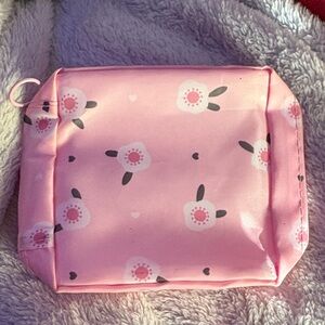 Pink Floral Cosmetic Pouch